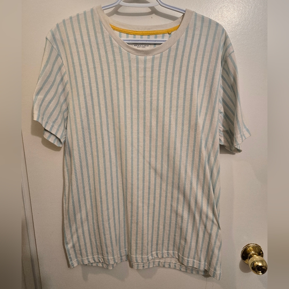 Denim & Flower Striped Shirt